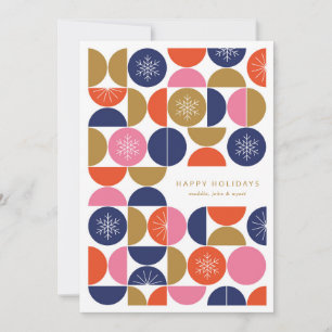 Happy Holidays - Modern Geometric Festivity Holiday Card