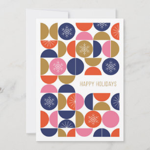 Happy Holidays - Modern Geometric Festivity Holiday Card