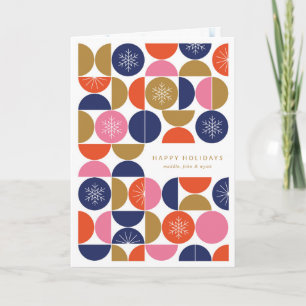 Happy Holidays - Modern Geometric Festivity Holiday Card