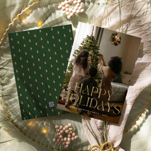 Happy Holidays Modern Gold Holiday Card