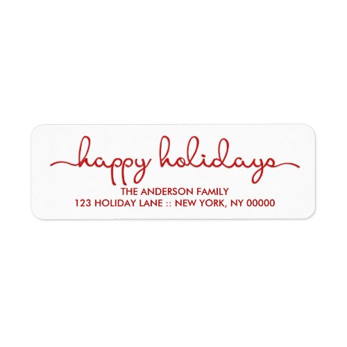 Happy Holidays Modern Hand Lettered Script Label