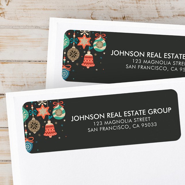 Happy Holidays | Modern Holiday Ornaments Label (Creator Uploaded)