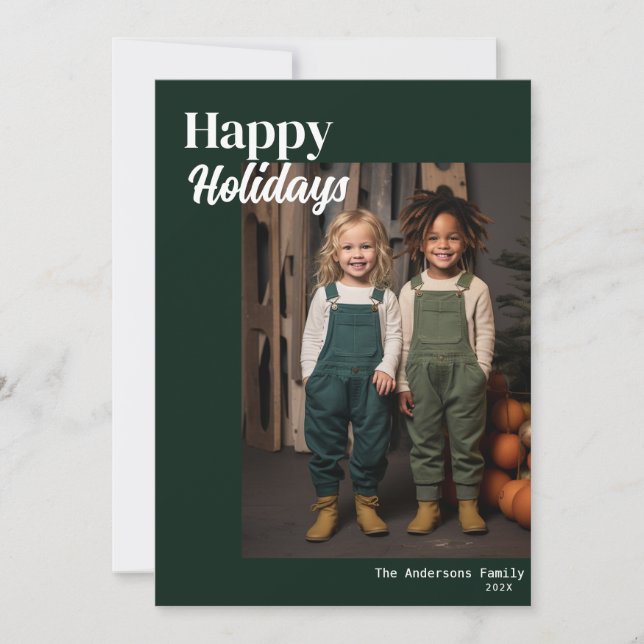 Happy holidays modern merry christmas holiday card (Front)