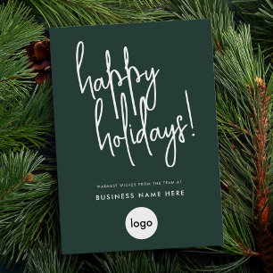 Happy Holidays Modern Minimal Business Holiday Card