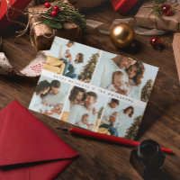 Happy Holidays Modern Minimal Multi Photo Grid