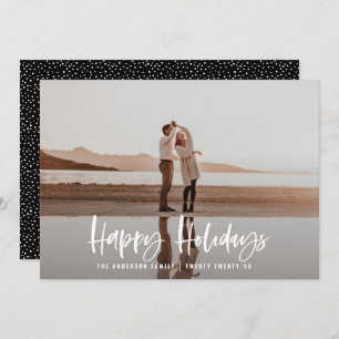 Happy holidays modern, minimal photo christmas holiday card