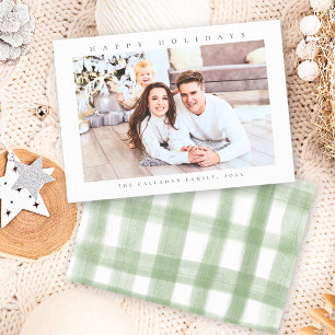 Happy Holidays Modern Minimal Photo Holiday Card