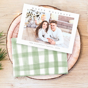 Happy Holidays Modern Minimal Photo Holiday Card