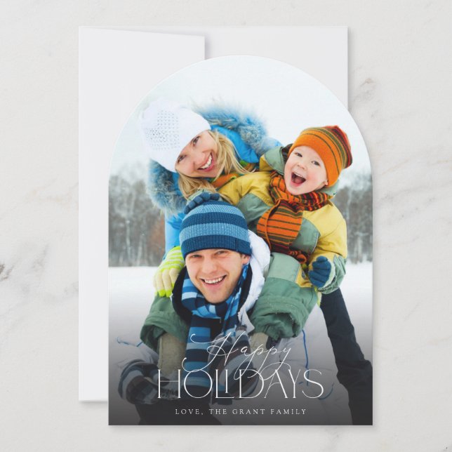 Happy Holidays Modern Minimalist Arc Invitation (Front)