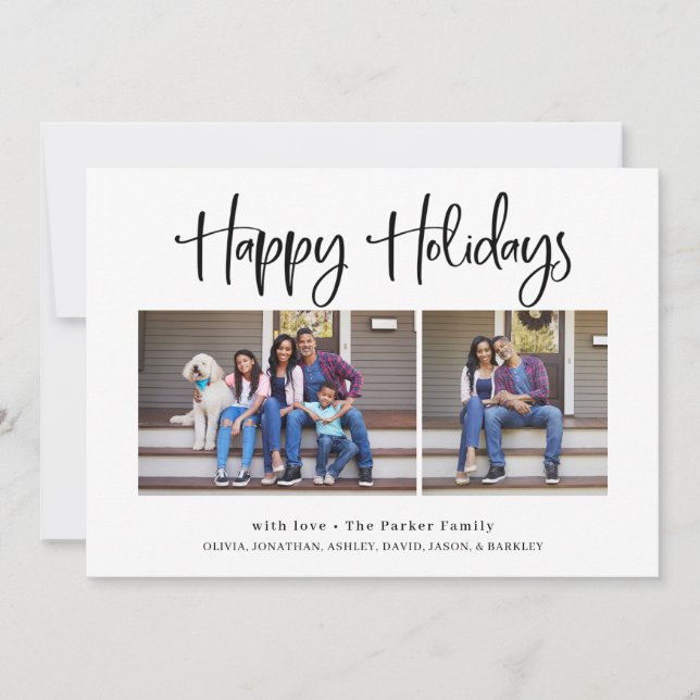 Happy Holidays | Modern Multi Photo Holiday Card (Front)