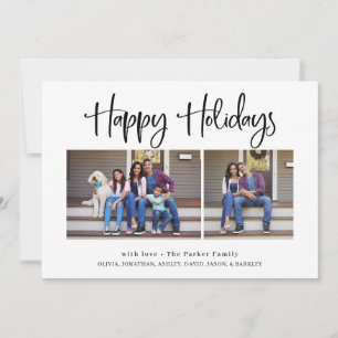 Happy Holidays Modern Multi Photo Holiday Card