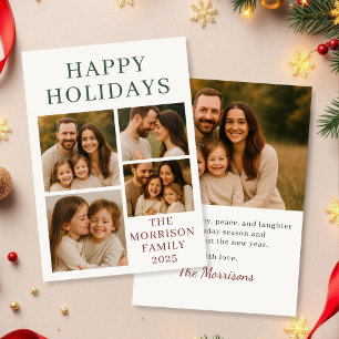 Happy Holidays Modern Photo Elegant Holiday Card