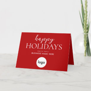 Happy Holidays Modern Red Christmas Business Card