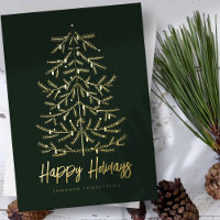 Happy Holidays Modern Simple Christmas Tree