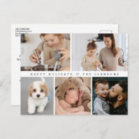 Happy Holidays Modern Simple Family Photo Memories