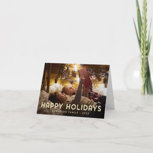 Happy Holidays Modern Simple Typography Holiday Card