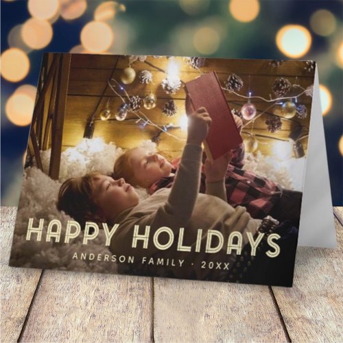 Happy Holidays Modern Simple Typography Holiday Card Happy Holidays Modern Simple Typography Holiday Card