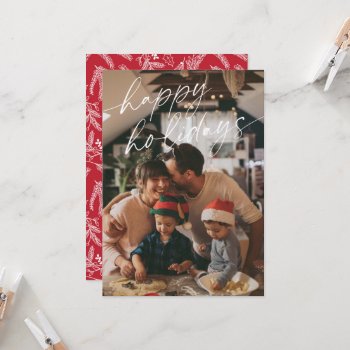 Happy Holidays Modern Simple Typography Photo Card by joyonpaper at Zazzle