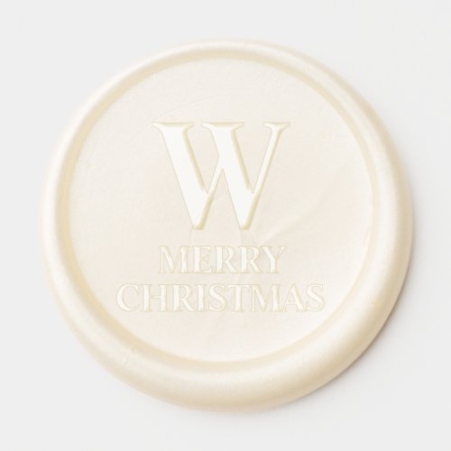 HAPPY HOLIDAYS  MONOGRAM  Christmas Pearl White Wax Seal Sticker