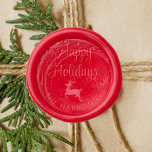 Happy Holidays Monogram Reindeer Christmas Wax Seal Stamp<br><div class="desc">Monogram wax seal stamp kit for your personal or corporate Christmas correspondence and gift wrapping featuring "Happy Holidays" in a stylish retro script,  your name in simple typography and an illustration of a reindeer.</div>