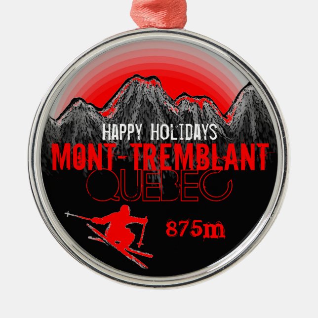 Happy Holidays Mont Tremblant Quebec ornament (Front)