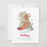 Happy Holidays Mouse Family Holiday Card