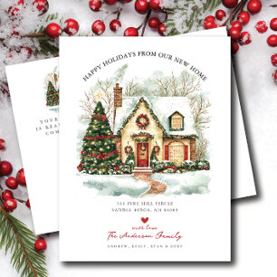 Happy Holidays Moving Announcement Postcard