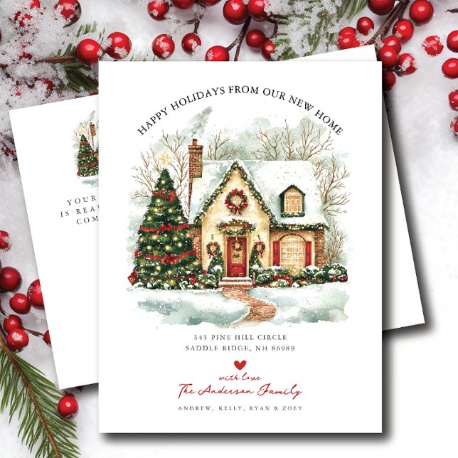 Happy Holidays Moving Announcement  Postcard (Creator Uploaded)