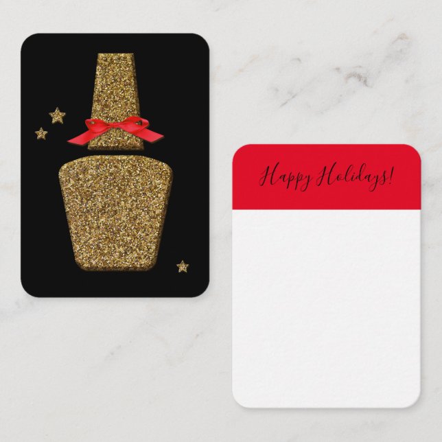 Happy Holidays nail SALON - Your Logo + Text Note  (Front/Back)