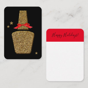 Happy Holidays nail SALON - Your Logo + Text Note  Card