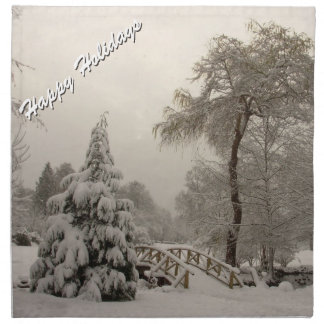 Happy Holidays Napkins Personalized Snow Napkins
