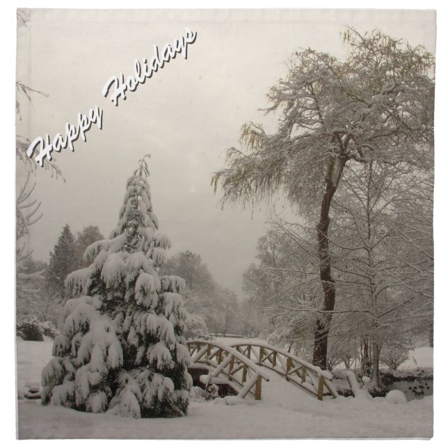 Happy Holidays Napkins Personalized Snow Napkins (Front)