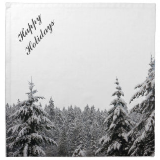 Happy Holidays Napkins Personalized Winter Forest
