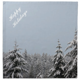 Happy Holidays Napkins Personalized Winter Forest