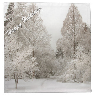 Happy Holidays Napkins Personalized Winter Forest