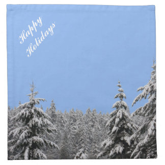Happy Holidays Napkins Personalized Winter Forest