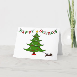 Happy Holidays, Naughty Doxie Letterpress Thank You Card