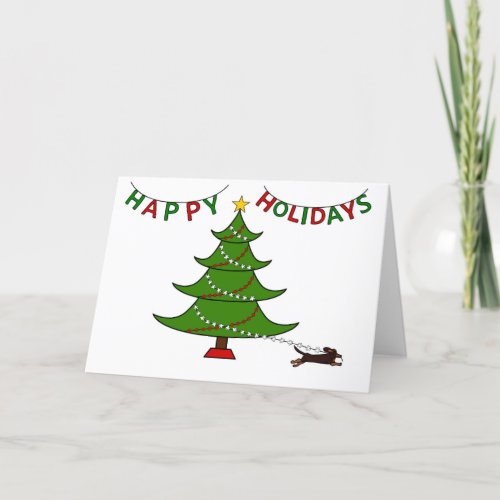 Happy Holidays Naughty Doxie Thank You Card