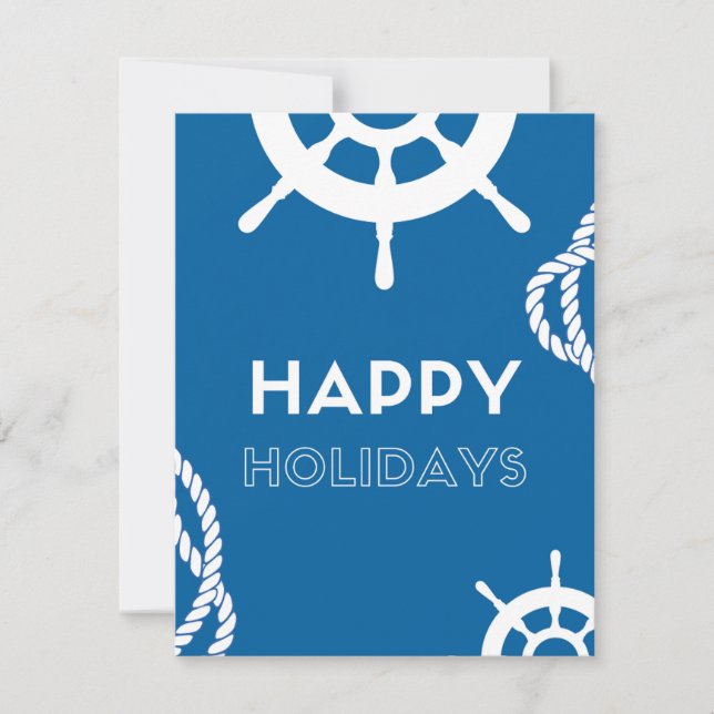 Happy Holidays- Nautical Rope Holiday Card (Front)