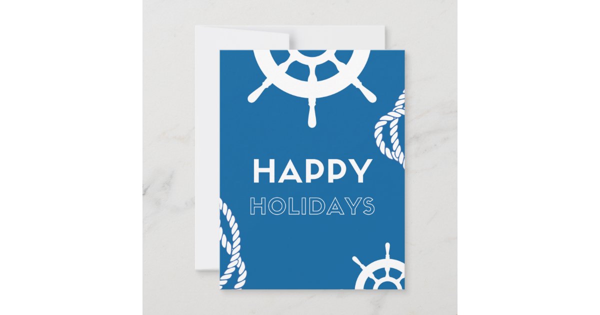 Happy Holidays- Nautical Rope Holiday Card | Zazzle
