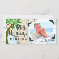 Happy Holidays Nautical Tropical Florida Holiday Card