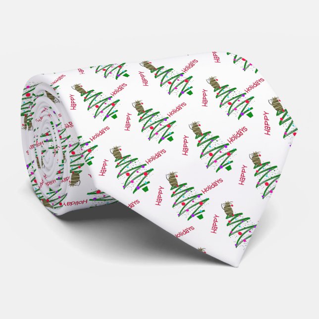 Happy Holidays Neck Tie (Rolled)