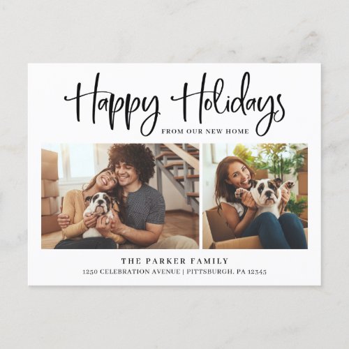 Happy Holidays  New Home Change of Address Photo Holiday Postcard