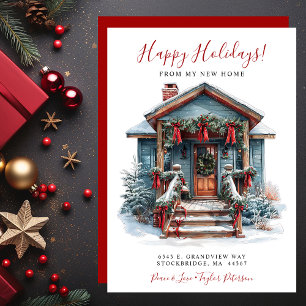 Happy Holidays New Home Front Door Moving Announcement