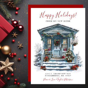 Happy Holidays New Home Front Door Moving Announcement