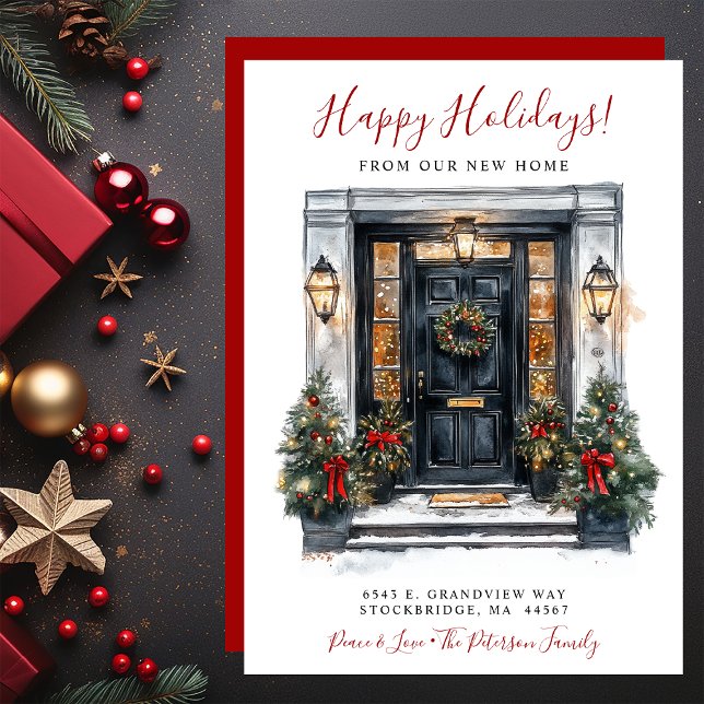 Happy Holidays New Home Front Door Moving Announcement (Creator Uploaded)
