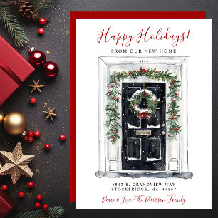 Happy Holidays New Home Front Door Moving Announcement