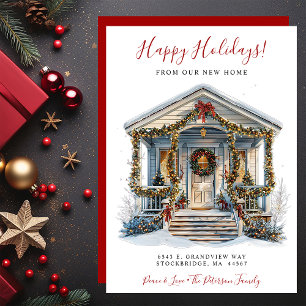 Happy Holidays New Home Front Door Moving Announcement