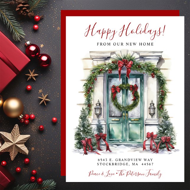 Happy Holidays New Home Front Door Moving Announcement (Creator Uploaded)