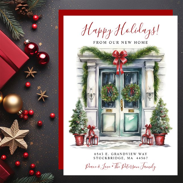 Happy Holidays New Home Front Door Moving Announcement (Creator Uploaded)